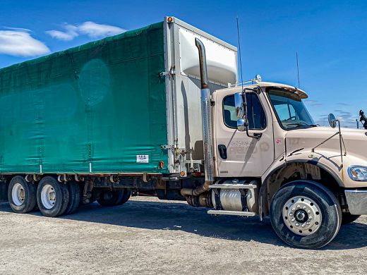 FREIGHTLINER M2 112 CURTAIN SIDE BOX WITH CRANE